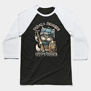 Nordic Norse Valhalla Viking Cat Warrior Baseball T-Shirt